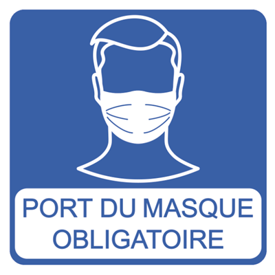 PACK DE 5 STICKERS CARRES PORT DU MASQUE OBLIGATOIRE