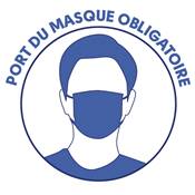 PACK DE 5 STICKERS RONDS PORT DU MASQUE OBLIGATOIRE