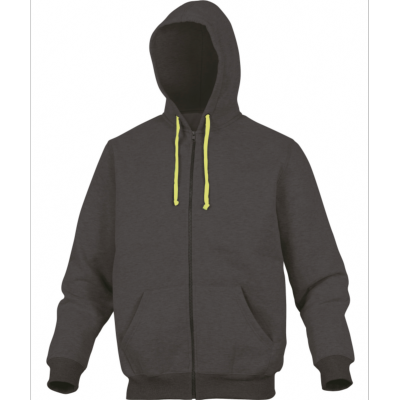 VESTE A CAPUCHE GRIS JAUNE